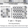 Detail of 20x20cm waterproof PVC wall stickers with blue floral marble pattern 10pcs set - Marble Blue Floral (ACZ2008)