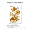 Détail montrant les dimensions 30x20cm des stickers dorés à fleurs avec effet 3D - Style Floral Doré (MS1707)