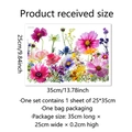 Vista detallada de pegatinas de pared de flores coloridas con medidas 25x35cm para hogar - Estilo Floral (MS3149)