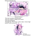 Detail of floral wolf and moon girl wall stickers showing 25x70cm layout and finished size - MS4402 (25x70cm 2 Sheets)