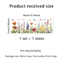 Selbstklebende Fensteraufkleber mit Aquarell Blumen und Schmetterlingen 40x15cm - Ct7028-kc (15*40cm)
