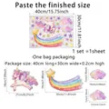 Rainbow unicorn static glass window stickers with stars and clouds for nursery decor - XC2005-KQ(30*40cm)