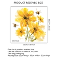 Pegatina de pared de baño girasol y abeja acuarela MS4414, medida 30x30cm - Estilo de Flor Amarilla y Abeja (MS4414-ZC)