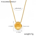 Ketting met onregelmatige ronde hanger van 18K verguld titaniumstaal - Gouden Halsketting (P1810)