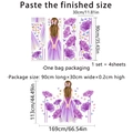 Selbstklebende Wandaufkleber mit Mädchen und lila Blumen, Set Größe 169x113cm - Lila Mädchen und Blumen(MS2367-KQ)