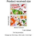 Detailed size chart showing 30x20cm dimensions for Santa and Reindeer window decals - DJ035-YW (20*30cm*2pcs)