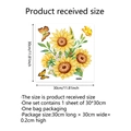 Tabla de medidas para pegatina decorativa de girasoles y mariposas de 30x30cm para pared - Estilo Girasol Mariposa (MS7533-NL) / 30x30cm