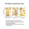 Detailed sheet size layout for bee gnome sunflower wall decals set of three - Bee Gnome Garden Set / 20*30cm*3pcs