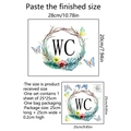 Detailed size specifications for a floral WC wall sticker with birds and butterflies - Tropical Flower Butterfly Style (MS3027) / 25*25cm