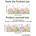 Colorful floral and butterfly wall stickers with 90x30cm size specifications - Wildflower Bush and Butterfly Combination (MS3167-YJ)