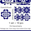 Guida alle taglie per adesivi murali geometrici blu set da 10 pezzi 15x15cm - Stile Quadrato Piccolo (ACZ2006-15)