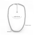 Elegant grey-purple imitation pearl necklace with lobster clasp and adjustable extension chain - 6mm Bead Diameter / Gray