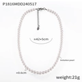 Single strand white 6mm imitation pearl necklace with lobster clasp and extension chain - 6mm Bead Diameter / White