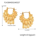 Bohemian gouden getextureerde bloembladoorbellen van titaniumstaal, hoogte 3,0 cm - Goud