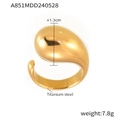 Minimalistischer verstellbarer Ring aus 18K vergoldetem Titanstahl im Wassertropfen-Stil - Goldener Ring / Gold