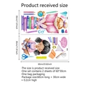 Cartoon girl reading books wall stickers set including two 30x60cm watercolor decals - Love Reading Theme (MS7569) / 2 Sheets (30x60cm)