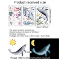 Luminous ocean world wall stickers with whales and turtles, set of 3 sheets 30x20cm size - 3 Pieces Set
