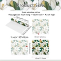 Detail showing dimensions of lily flower static window film measuring 45cm by 150cm - 45x150cm