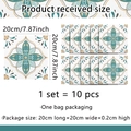 Set van 10 mandala tegelstickers in cyaan en goud, vintage 20x20cm muurstickers - Blauw-Groene Mandala (ACZ2000) / 20x20cm*10 Stuks/Verpakking