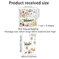 Tableau des tailles détaillé pour autocollants muraux animaux avec deux feuilles - 30*60cm*2 Feuilles