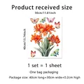 Detailed size chart for floral butterfly static window film measuring 30x40cm sheet - Orange Lily Butterfly Style (DJ7026-KC) / 30x40cm