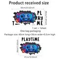 Detailed size chart showing shipping dimensions and applied size for gaming wall stickers - Game Controller Style (BM2072-KQ) / 30*60cm