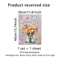 Lámina decorativa para ventanas con flores acuarela, mariposas y libélulas de colores - 30*40cm