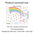 Size specifications for unicorn rainbow wall decal stickers, 30x25cm sheets for kids rooms - Two Unicorns & Rainbow (MS635-YW)