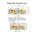 Tableau des tailles du sticker mural tournesol et papillon avec dimensions détaillées - 30*60cm