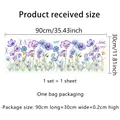 Colorful wildflower and dragonfly wall sticker set measuring 90x30cm for home decor - 30*90cm