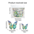 Stickers muraux papillon 3D lot de 12 pièces avec motifs creux bleu dégradé - Lot de 12