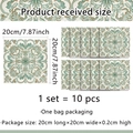 Franse retro stijl 20x20cm waterdichte mandala muurtegelstickers set van 10 - Blauw-Lichtbruine Mandala (ACZ2002) / 20x20cm*10 Stuks/Verpakking