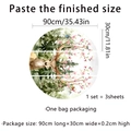 Diseño detallado de 3 piezas de pegatinas de pared de ciervo del bosque con dimensiones - MJ2005-KQ (30*90cm Pegamento Oculto)