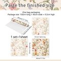 Floral vine static glass film and wall sticker roll with birds for home window decor - 45*150cm