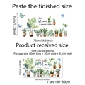 Kitchen wall stickers featuring green potted plants, butterflies, and love quotes - 30*60cm