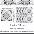 Pegatinas de azulejos mandala retro francés 15x15cm set de 10 para cocina y balcón - 15x15cm (10 Piezas)