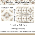 Pack 10 pegatinas de azulejos retro con diseño floral 15x15cm para pared de cocina - Pequeño