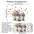 Floral plant pots and butterflies double-sided static window stickers for glass decor - 30x60cm