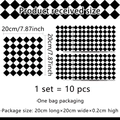 Set of 10 black and white checkered waterproof wall tiles stickers 20x20cm size - Black and White Checkerboard (ACZ2009) / 20x20cm*10 Pieces/Pack