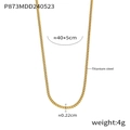 Detailed view of titanium steel gold chain measuring 40+5cm in length and 0.22cm width - Gold Curb Chain