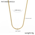 Elegant gold titanium steel snake chain necklace 40+5cm length with minimalist design - Gold Round Snake Chain