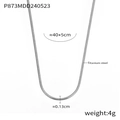 Collier chaîne serpent en acier titane argent poli de 40 plus 5cm longueur réglable - Chaîne Serpent Argent