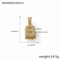 Pendentif lettre B doré en cuivre avec diamants tchèques et touche rouge - Style Lettre B (D80-B)