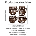 Modern coffee wall stickers with quote lettering and cups for cafe and kitchen decor - 30x30cm