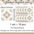 Pegatinas de azulejos florales geométricos en marrón y gris 20x20cm set de 10 - Grande