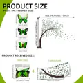 Grote DIY boom en vlinder muursticker set inclusief afmetingen voor woondecoratie - Grote Boom Groene Bladeren en Vlinder Set (MS2365+PY1503)