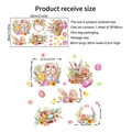Easter static window clings set featuring rabbits and colorful eggs with size dimensions - Easter Bunny Eggs Style (DJ8019) / 30x60cm