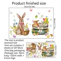 Easter bunny and colorful eggs static window stickers with full size specifications - 30*20cm*3pcs