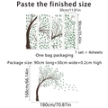 Green leaf tree and butterflies wall sticker set for living room decor 168x180cm - Large Tree Green Leaves Style (MS2365) / 30*90cm*4Pcs