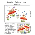 Stickers muraux lumineux avec ours, champignons et papillons pour décoration intérieure - 29*39cm